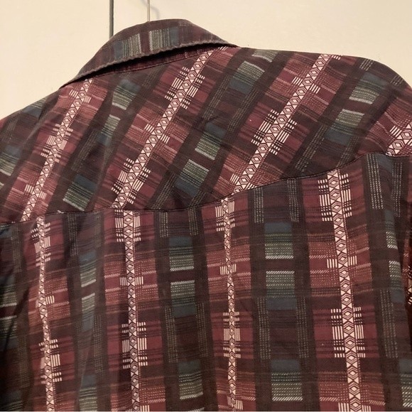 Salmon River Traders Cowboy Western Aztec Rodeo Shirt- Medium 15-15.5"- Vintage - Picture 10 of 16